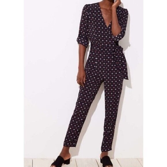 New‎ LOFT Bejeweled Jumpsuit Womens Size 6 - Picture 2 of 7